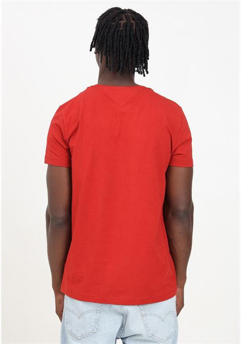 Men's red short-sleeved T-shirt with flag embroidery TOMMY HILFIGER | MW0MW10800XNNXNN